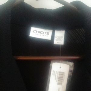 Chicos jacket. Black NWT rib knit size 2 with pockets